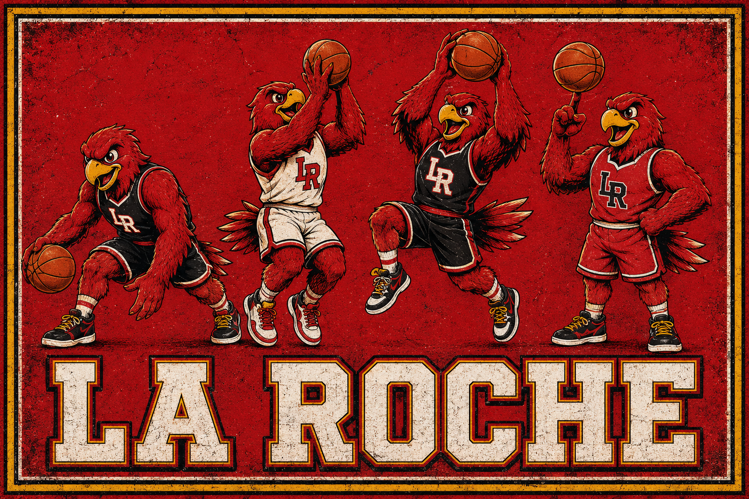 LR Basketball Eagles La Roche Wall Art Print