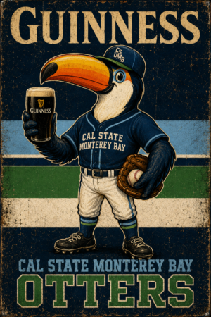 Guinness Cal State Monterey Bay Otters Toucan Vintage-Style Sign