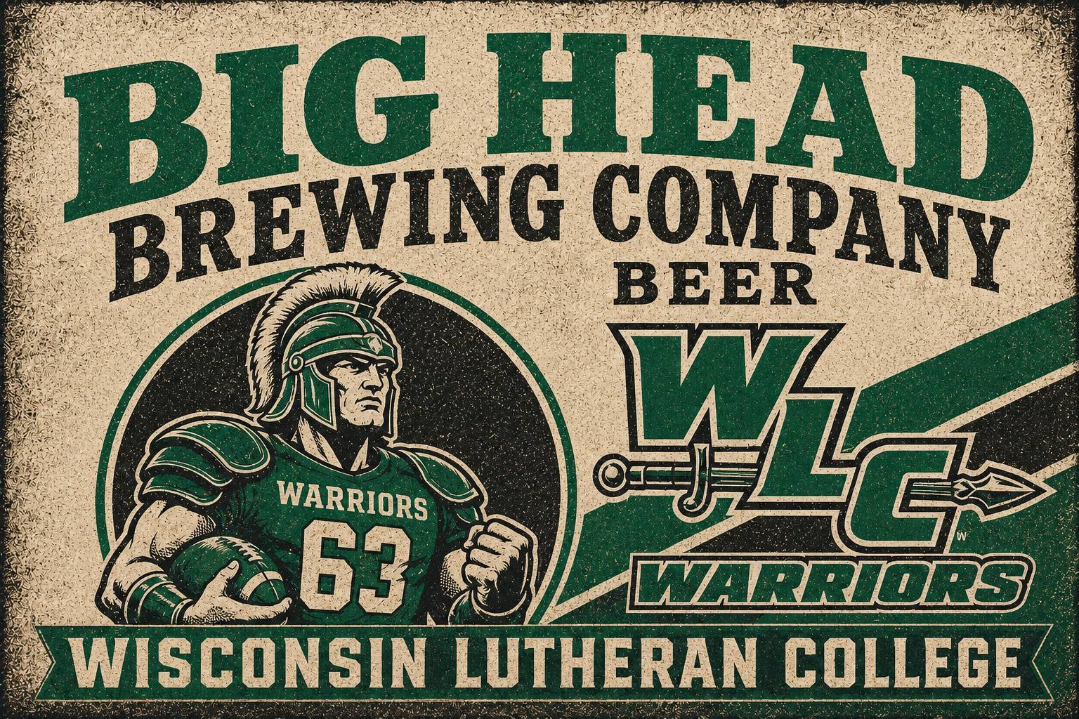 Big Head Brewing Company Wisconsin Lutheran Warriors Wall Art