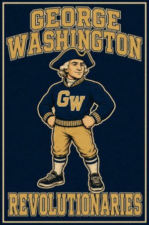 George Washington Revolutionaries Navy and Gold Wall Art
