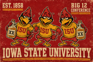 Vintage-Style Iowa State Big 12 Bird Trio Wall Art