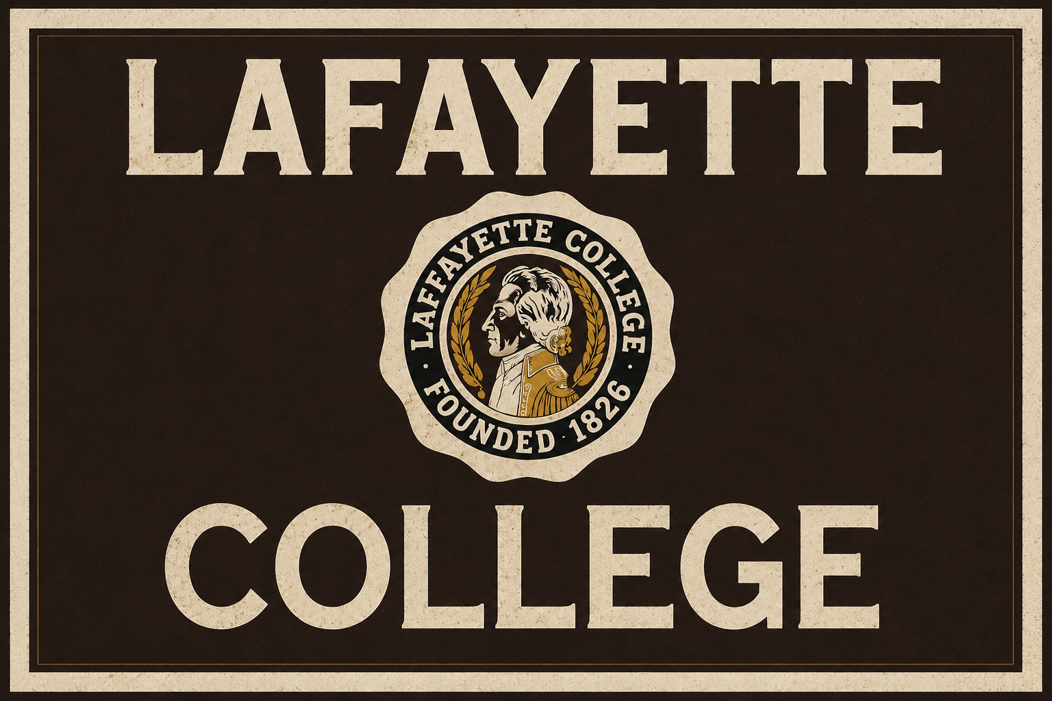 Lafayette College Vintage-Style Emblem Wall Art