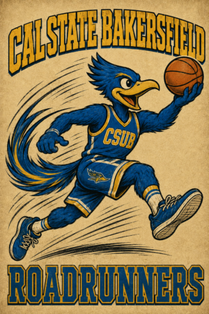 Cal State Bakersfield Roadrunners Basketball Poster