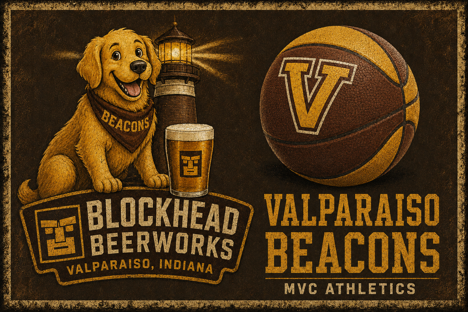 Valparaiso Beacons Vintage-Style Sports Poster