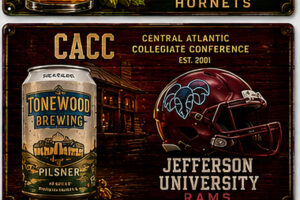 CACC Tonewood Brewing Jefferson Rams Vintage-Style Sign