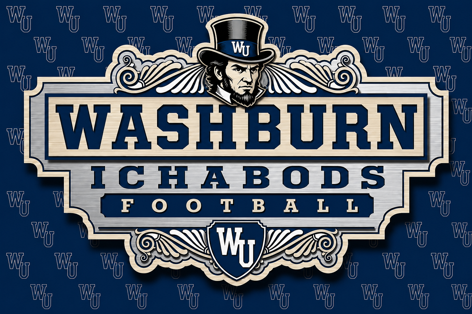 Washburn Ichabods Football Vintage-Style Wall Art