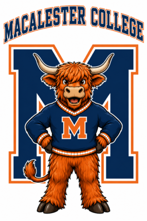 Macalester College Highland Cow Mascot Graphic Wall Art