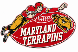 Maryland Terrapins Football Player and Bulldog Wall Art Design