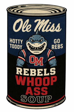 Ole Miss Rebels Shark Soup Can Graphic Sign