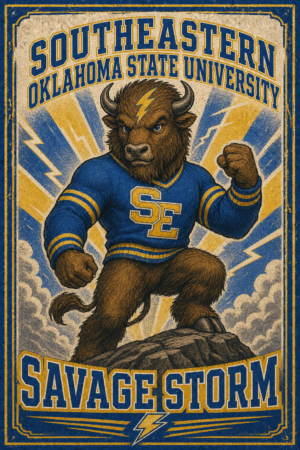 Southern Oklahoma State University Bison Savage Storm Wall Art