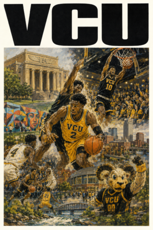 VCU Basketball Richmond Collage Wall Art Print