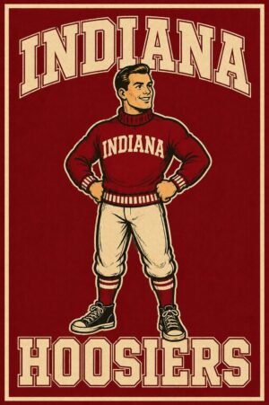 Indiana Hoosiers Vintage-Style Athletic Wall Art Poster