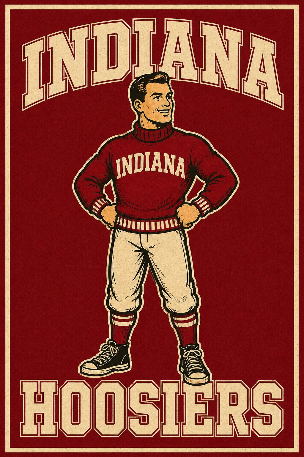 Indiana Hoosiers Vintage-Style Athletic Wall Art Poster