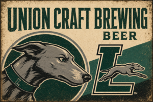Union Craft Brewing Beer Bear and Running Dog Wall Art