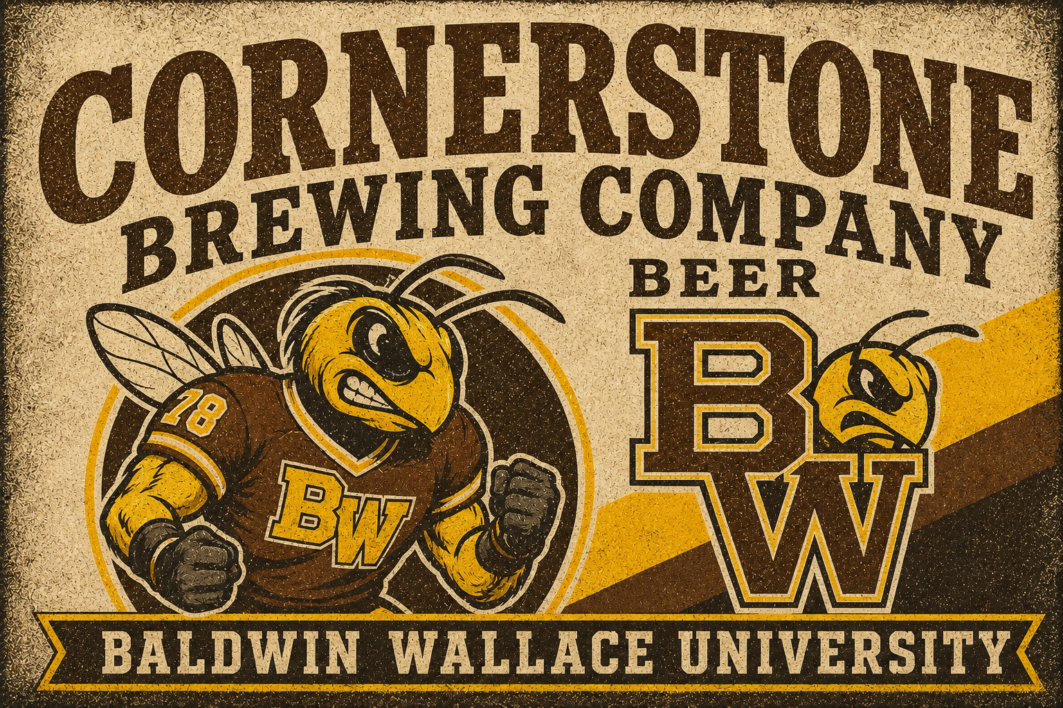 Cornerstone Brewing Company Baldwin Wallace Bee Wall Art