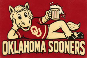 Oklahoma Sooners Horse and Beer Graphic Wall Art
