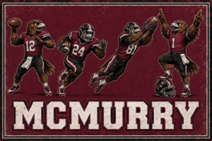 McMurry Eagles Football Vintage-Style Wall Art