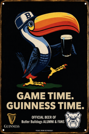 Guinness Butler Bulldogs Game Time Vintage-Style Wall Sign