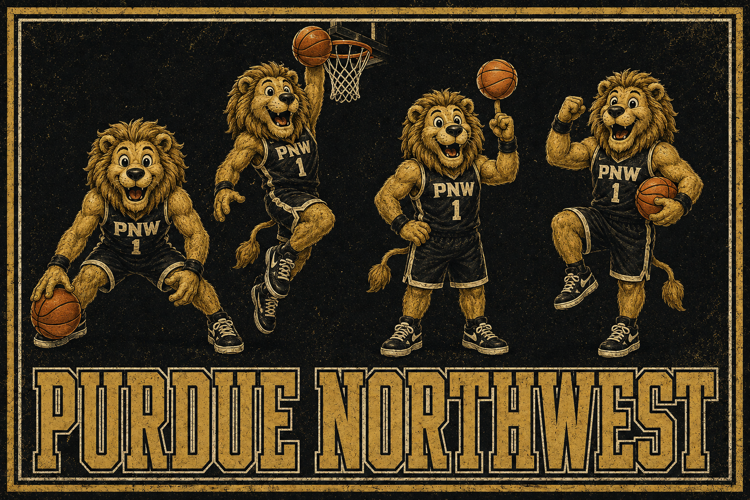 Purdue Northwest Lions Basketball-Themed Wall Art