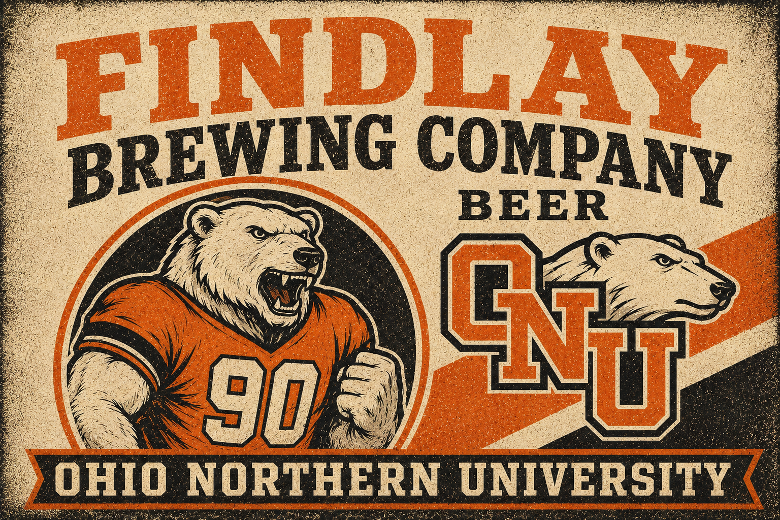 Findlay Brewing Company Ohio Northern University Polar Bear Wall Art