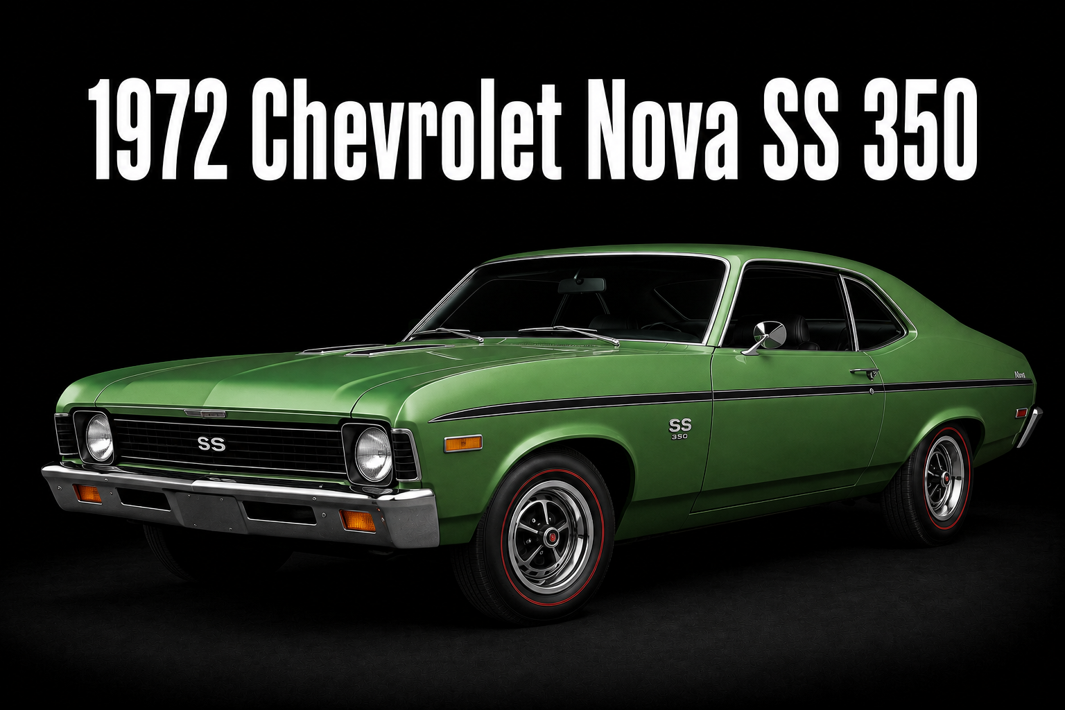 1972 Chevrolet Nova SS 350 Green Muscle Car Wall Art