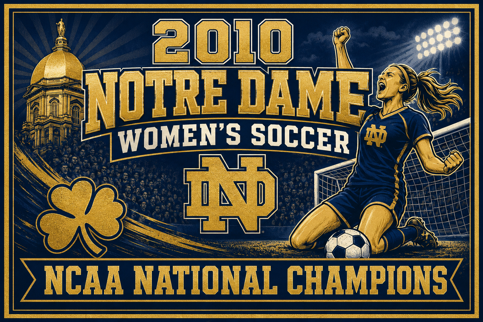 2010 Notre Dame Women’s Soccer Champions Wall Art