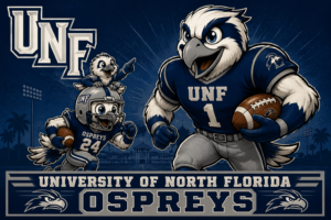 University of North Florida Ospreys Mascot Football Artwork