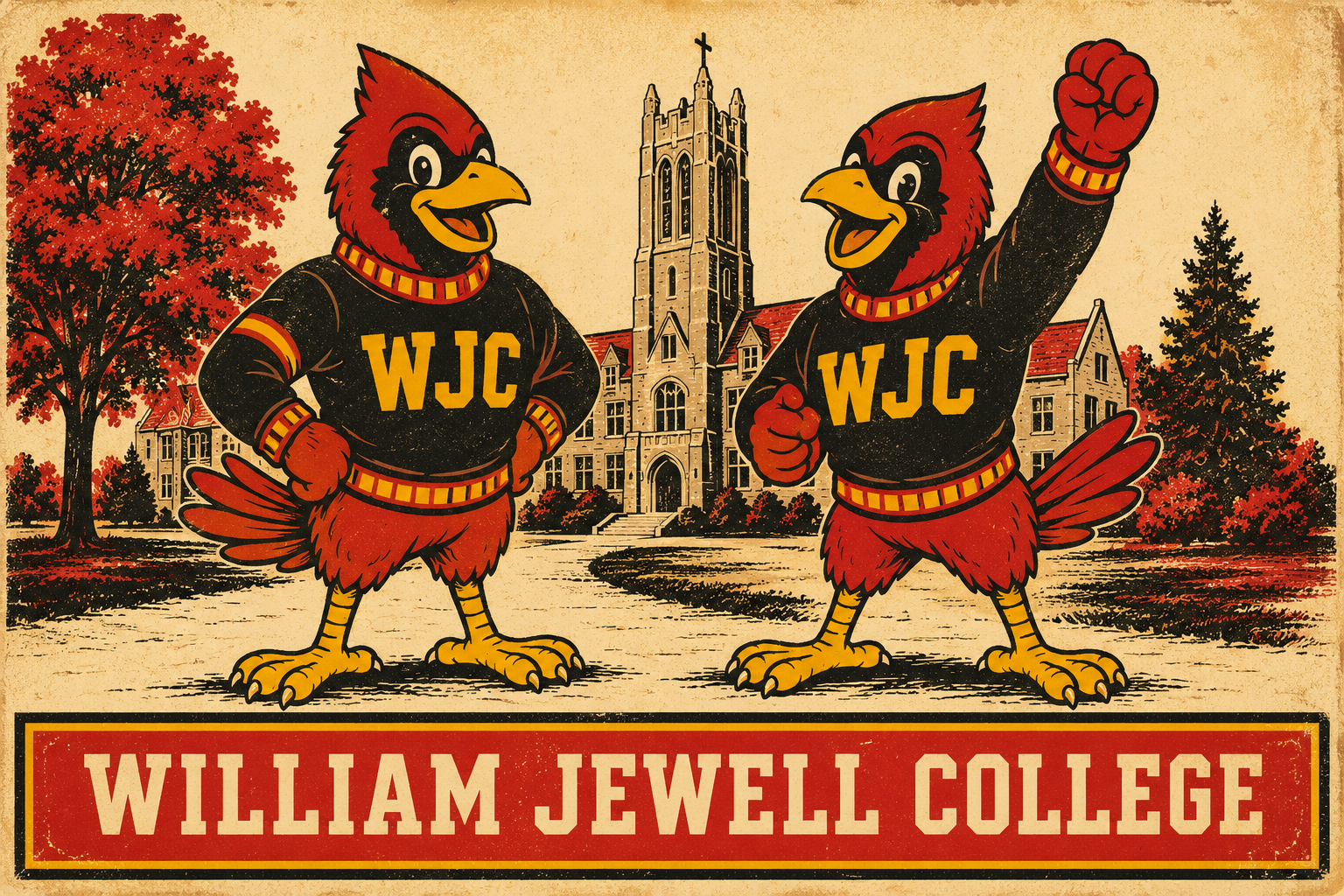 William Jewell College WJC Cardinal Campus Wall Art