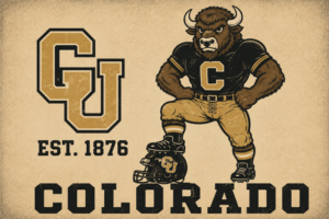 Vintage-Style Colorado Buffalo Football Poster