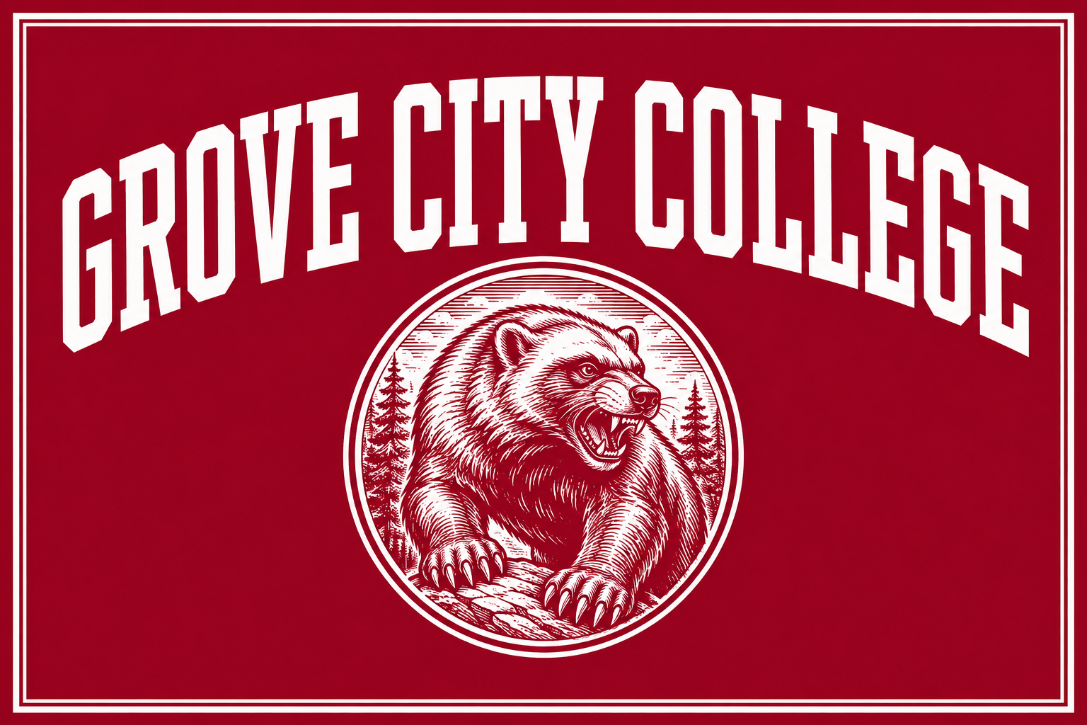 Grove City Cougars Red Mascot Wall Art