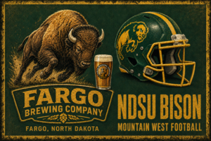 Fargo Bison Football Brewing Company Vintage-Style Wall Art