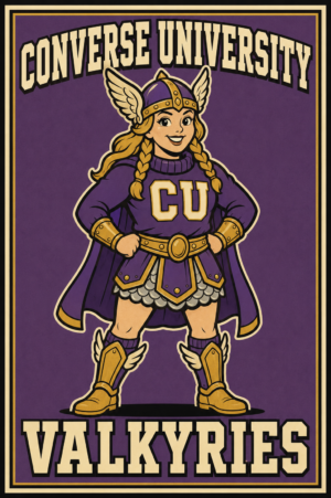 Converse University Valkyries Purple and Gold Wall Art