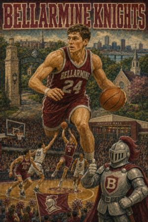 Bellarmine Knights Basketball Vintage-Style Illustrated Wall Art