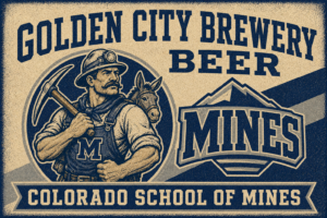 Golden City Brewery Beer Colorado Mines Vintage-Style Poster