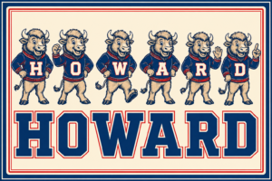 Howard Bison Mascot Typography Wall Art