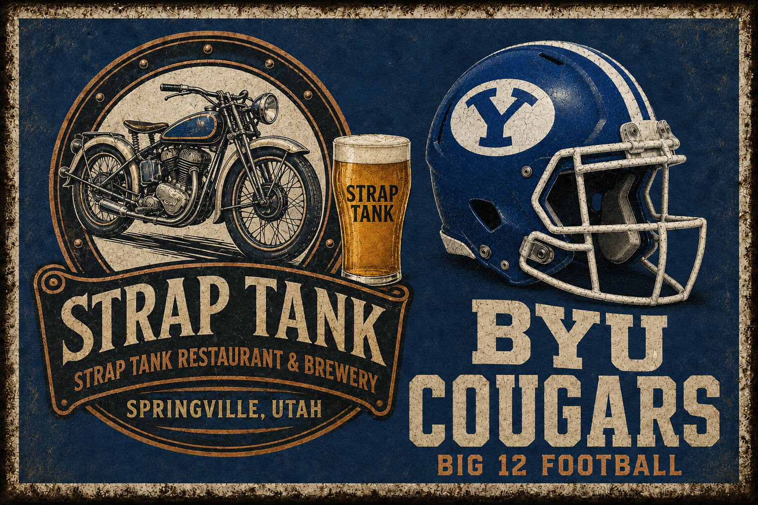 Strap Tank BYU Cougars Big 12 Football Vintage-Style Wall Art