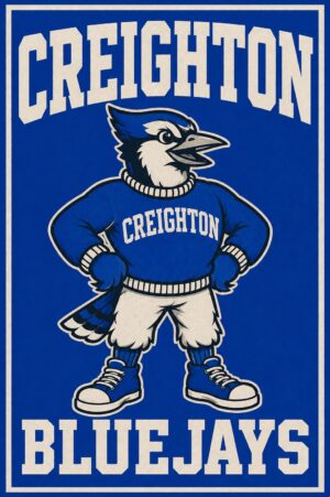 Creighton Bluejays Bluejay Mascot Printed Wall Art
