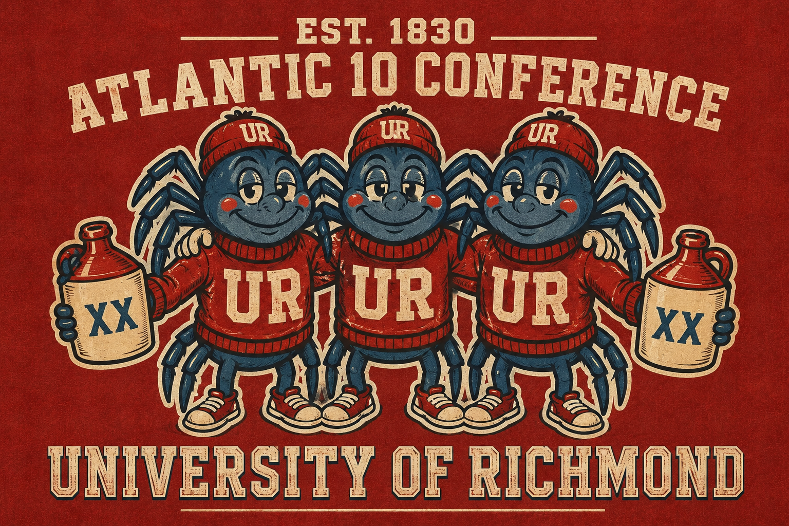 Vintage-Style Atlantic 10 Conference Spider Wall Art