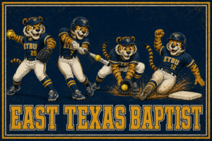 East Texas Baptist Tigers Baseball Vintage-Style Wall Art