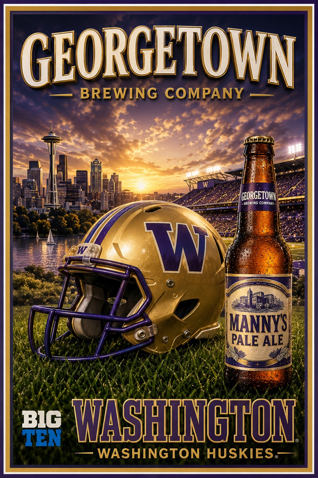 Georgetown Brewing Washington Huskies Football Poster