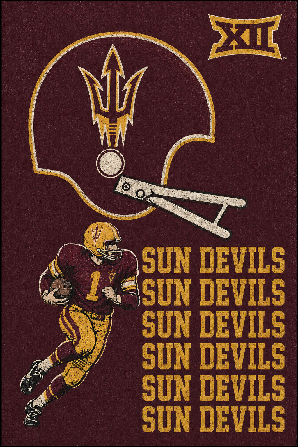 Arizona State Sun Devils Football Graphic Wall Art