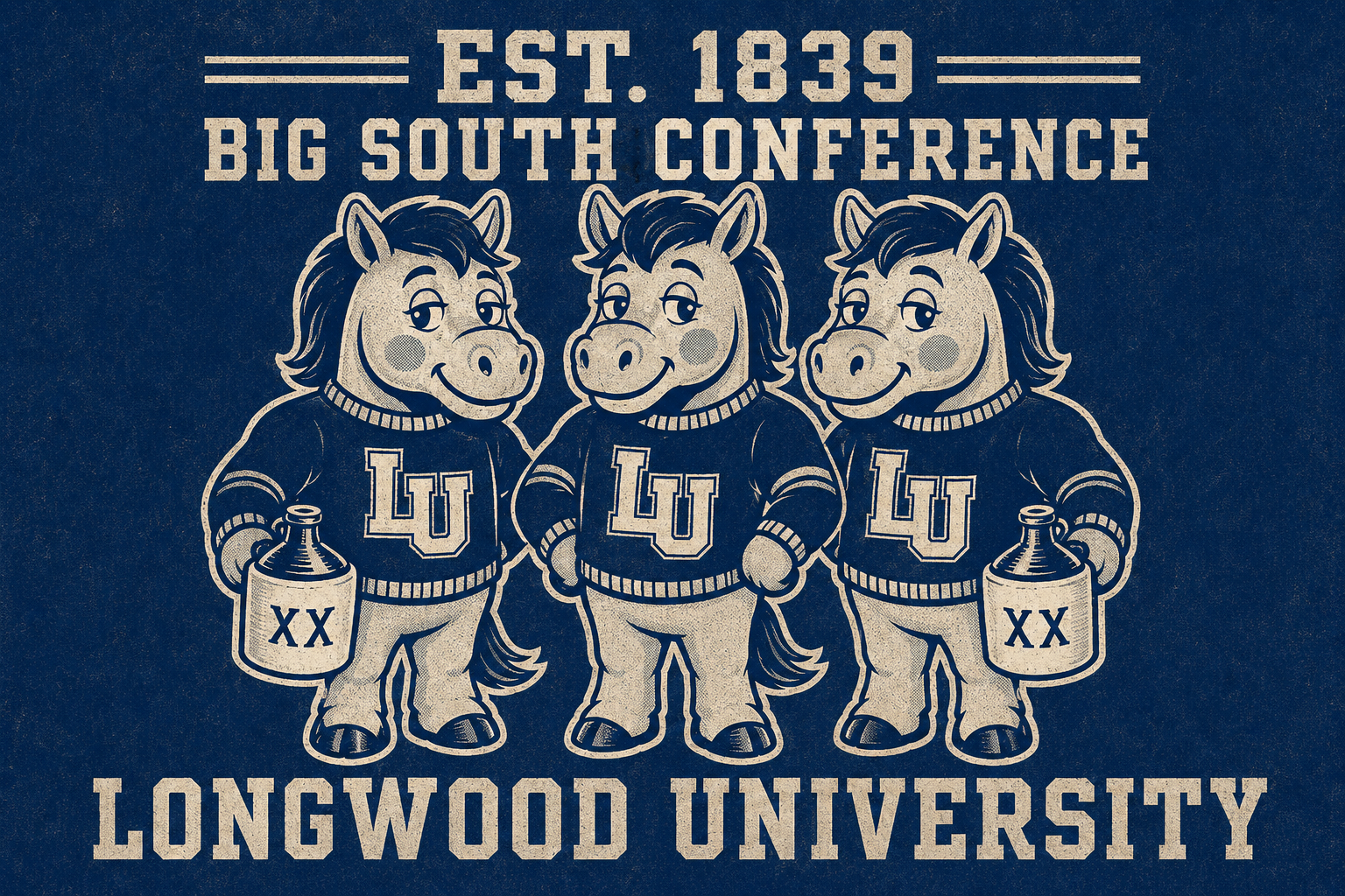Longwood University Big South Conference Horse Graphic Wall Art