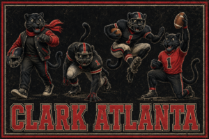 Clark Atlanta College Panthers Football Vintage-Style Wall Art 12x8in Metal Sign