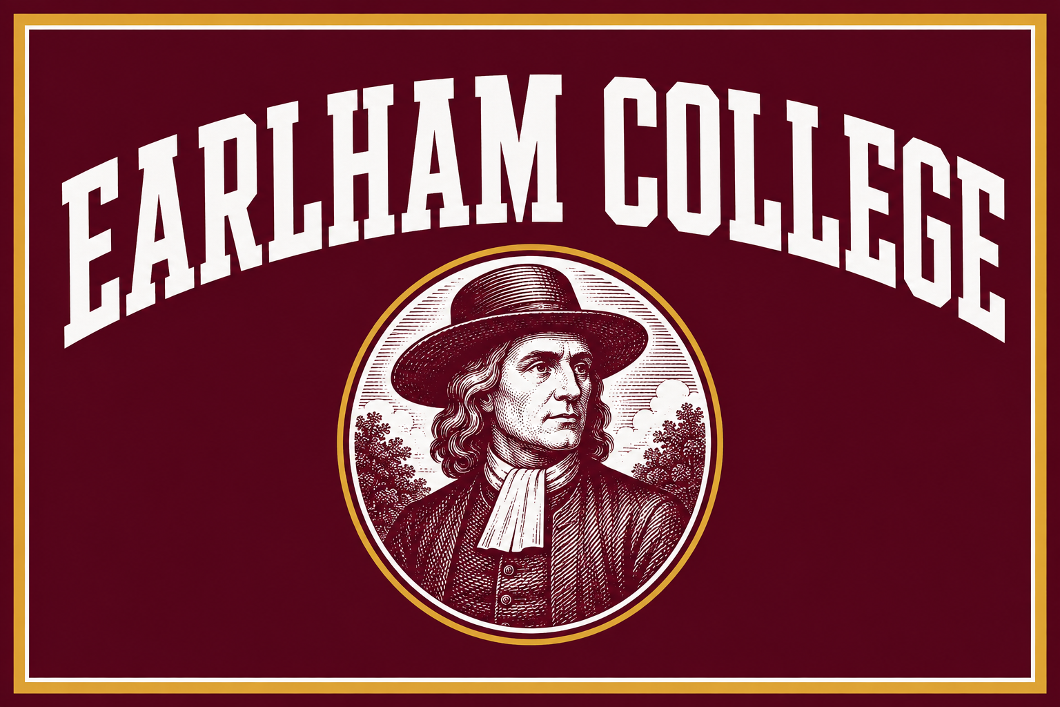 Earlham College Vintage-Style Portrait Wall Art