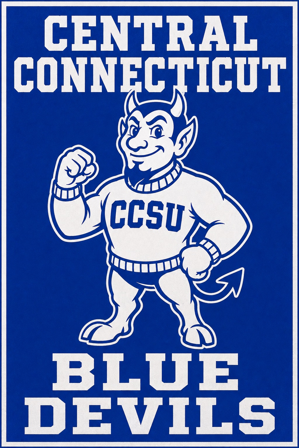 Central Connecticut Blue Devils Mascot Wall Art
