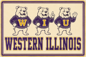 Western Illinois Bulldogs W I U Vintage-Style Wall Art