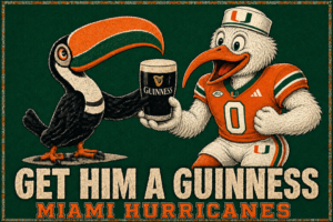 Toucan and Miami Hurricanes Guinness-Themed Wall Art
