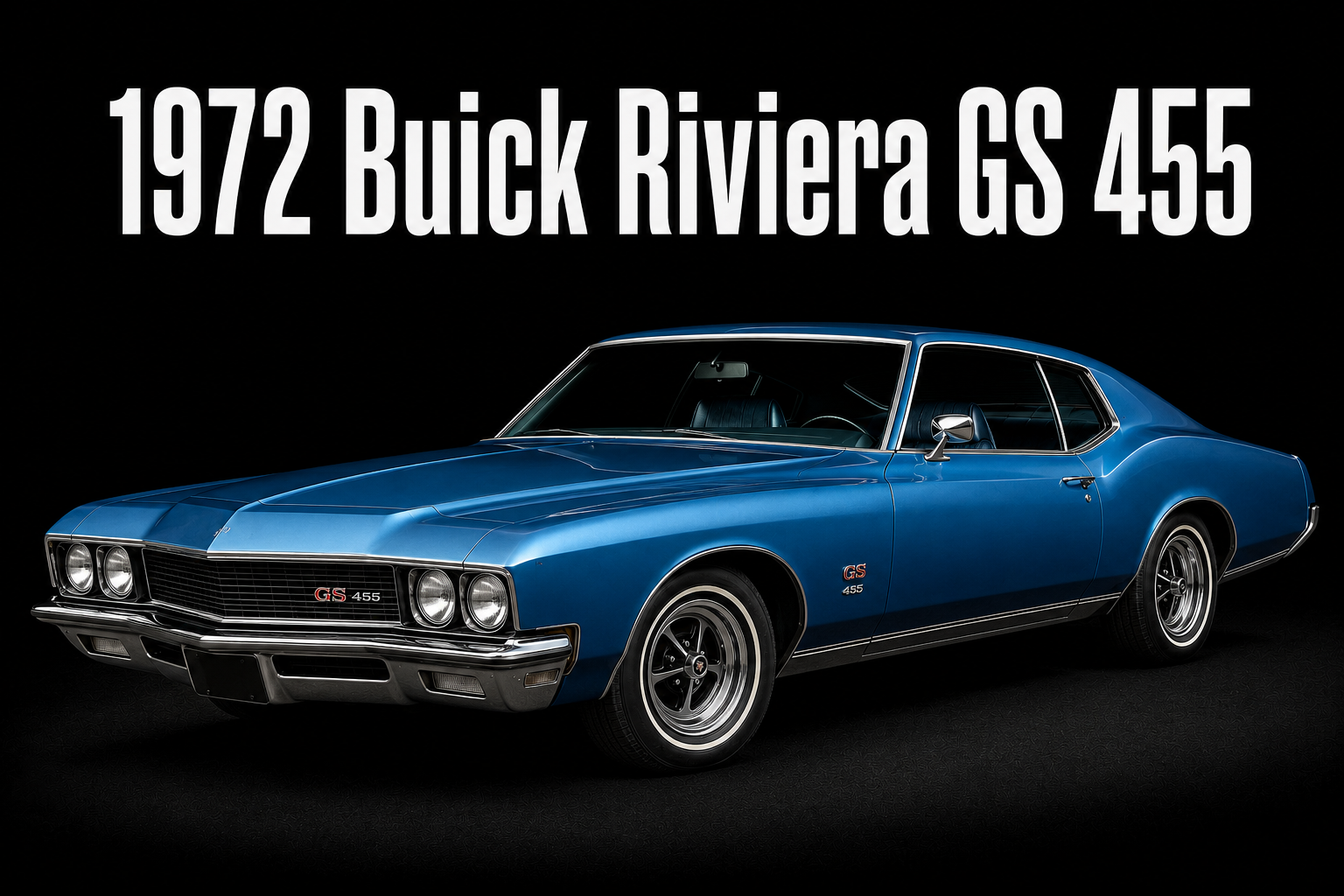 1972 Buick Riviera GS 455 Blue Classic Car Art