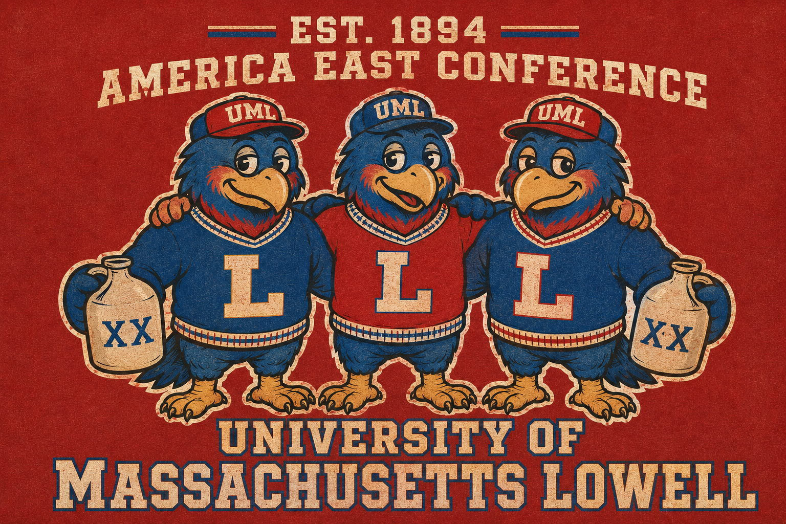 University of Massachusetts Lowell America East Vintage-Style Wall Art