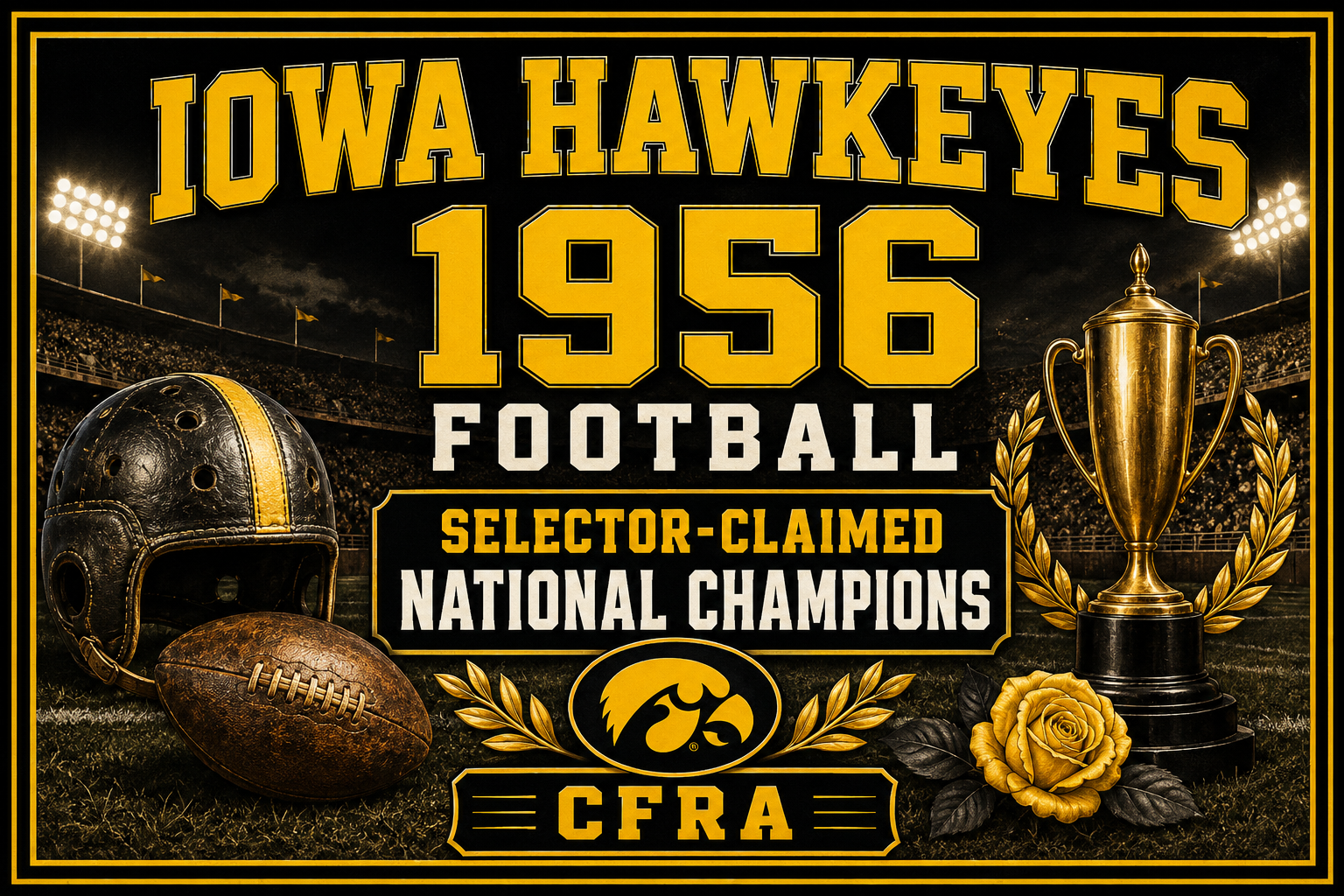 Iowa Hawkeyes 1956 Football Champions Poster